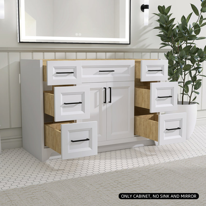 Ogonbrick Solid Wood 48'' Single Bathroom Vanity Base Only | Wayfair
